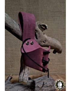 Ledertragegurt für Horn, rote Farbe