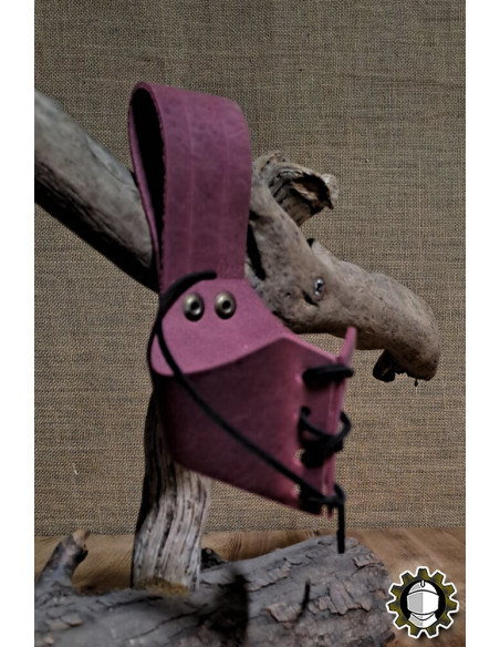 Ledertragegurt für Horn, rote Farbe