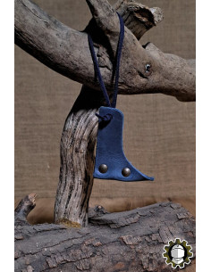 Leren scabbard voor zwaarden, blauwe kleur