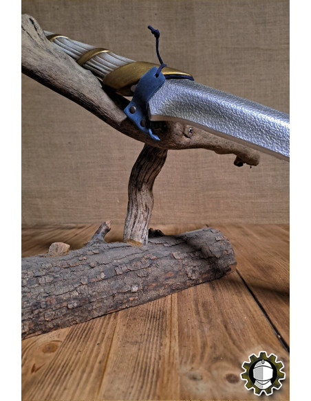 Leren scabbard voor zwaarden, blauwe...