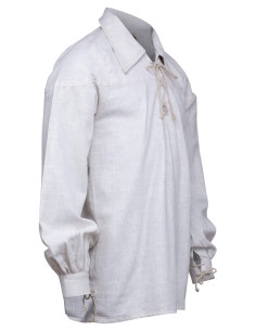 Camisa medieval en lino modelo Sawyer, blanco natural 2