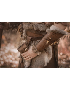 Lange barbarische Armschützer Modell Berseker, braun 2
