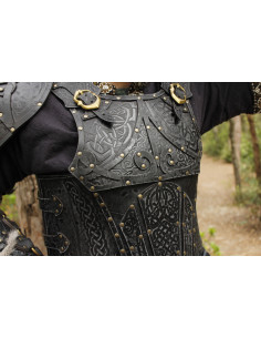 Peto vikingo en cuero modelo Baldur, negro