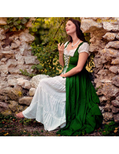 Langes, grünes keltisches Mittelalterkleid 2
