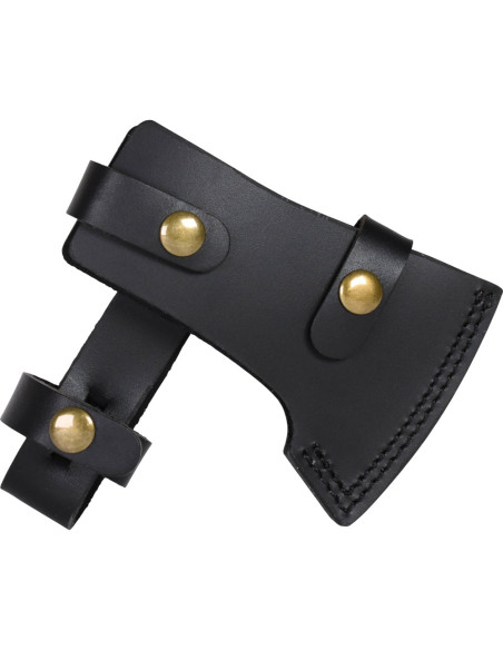 Zware bijl met leren hoes (36 cm)