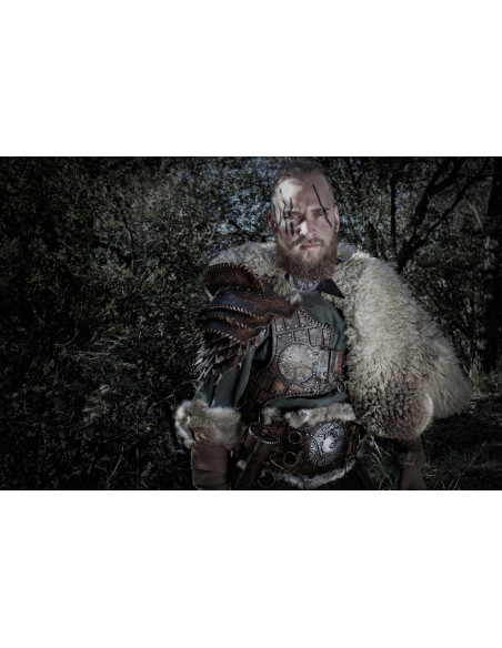 Sort læder brystplade model Barbarisk