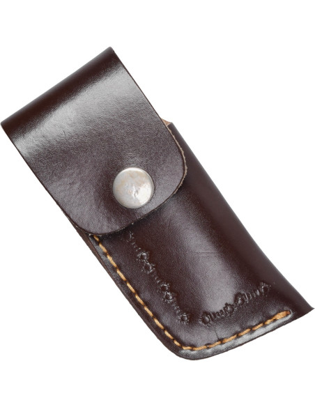 Veldmes met leren hoes (7 cm.)