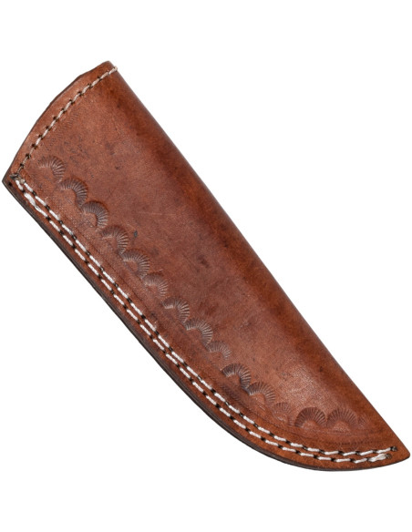 Avonturenmes met leren hoes (21 cm.)