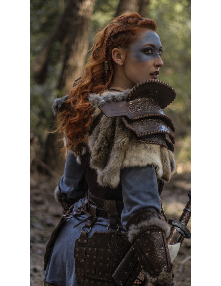 Celtische schouderpad in leer, model...