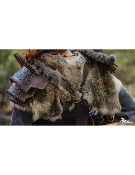 Hombrera celta en cuero, modelo Bárbaro