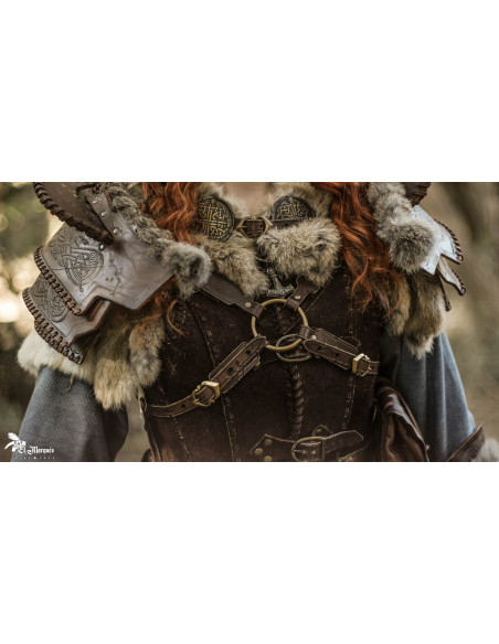 Celtisk skulderbeskytter i læder,...