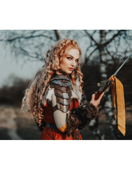 Vikinger Schulterpolster aus braunem...