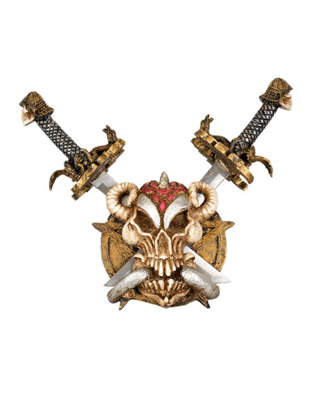 Panoplia calavera con cuchillos...