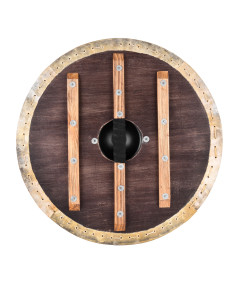Vikinger-Schild Vegvísir mit Lederumrandung (60 cm.) 2