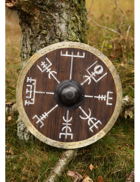Escudo Vikingo Vegvísir con borde en...