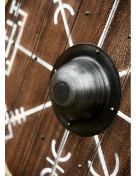 Viking Schild Vegvísir met leren rand...