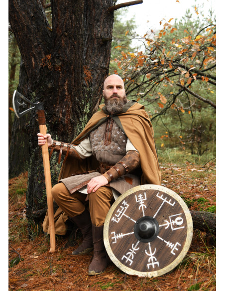 Escudo Vikingo Vegvísir con borde en...