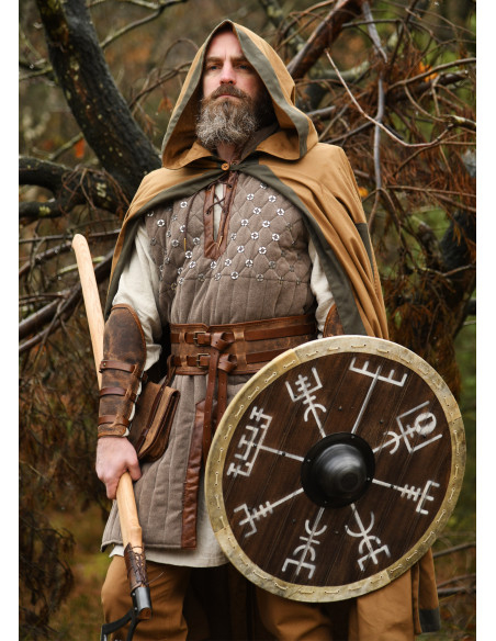 Viking Schild Vegvísir met leren rand...