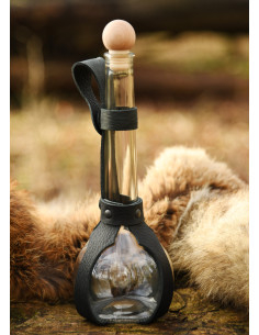 Glasflasche mit langem Hals und Gürtelhalterung (0,5 l.)