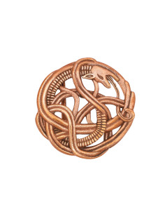 Hebilla vikinga serpiente para cinturón, en bronce