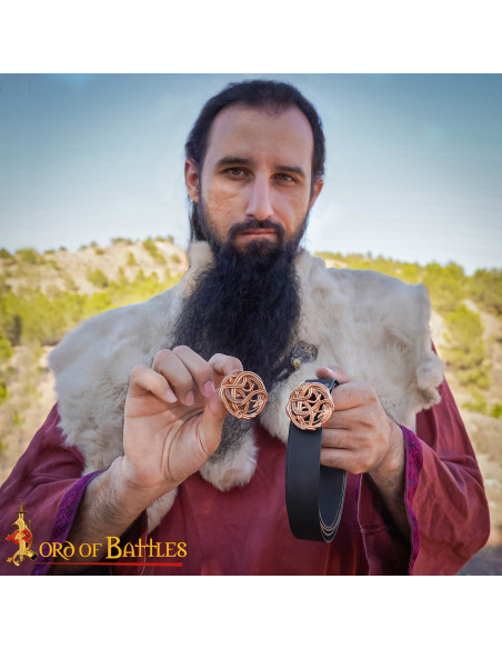 Vikingeslange spænde til bælte, i bronze