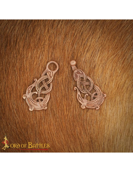 Viking broche voor capes in brons