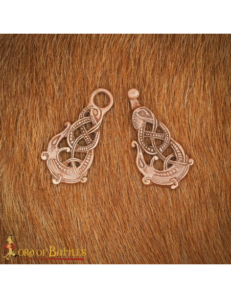 Viking broche voor capes in brons