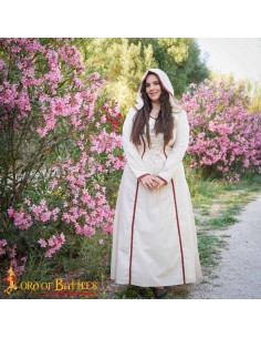 Vestido Medieval hechicera con capucha, en algodón 2