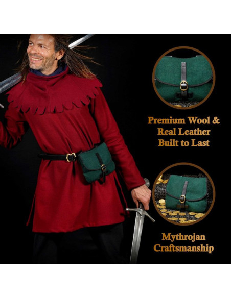 Mittelalterliche LARP-Tasche in Grün