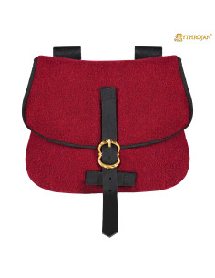 Bolso medieval para LARP en rojo vino tinto