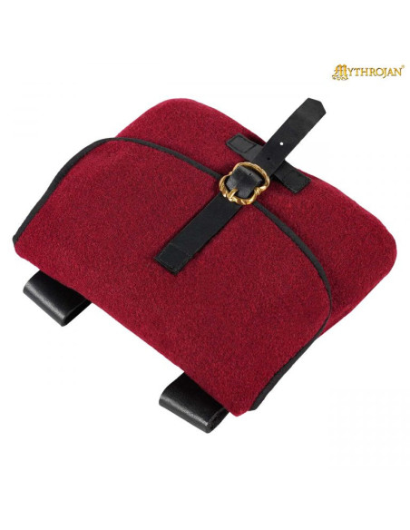 Bolso medieval para LARP en rojo vino...