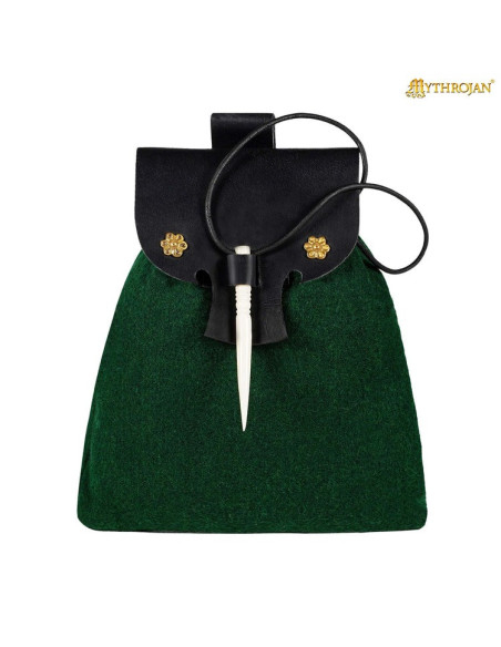 Bolso medieval, cierre hueso, en...