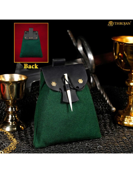 Bolso medieval, cierre hueso, en...