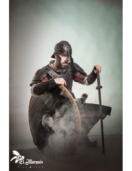 Spangenhelm Baldur aus Leder mit...