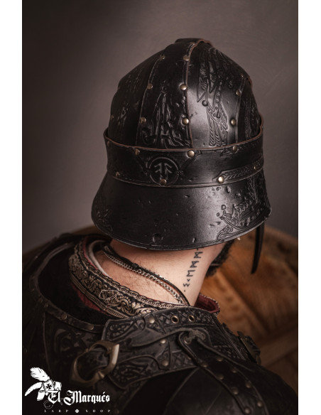 Spangenhelm Baldur helm van leer, met...