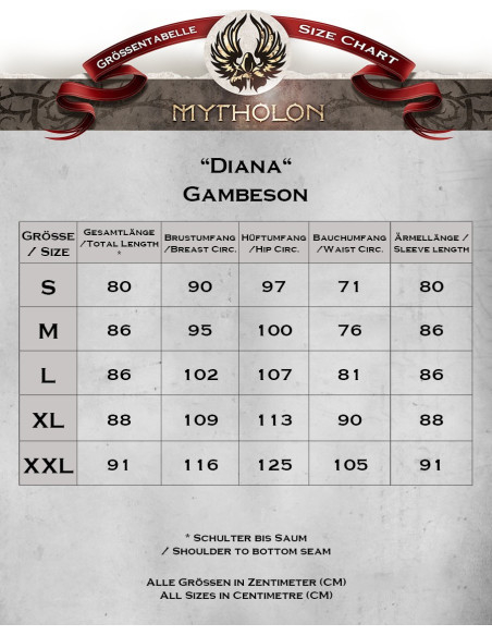 Gambesón medieval Diana en rojo