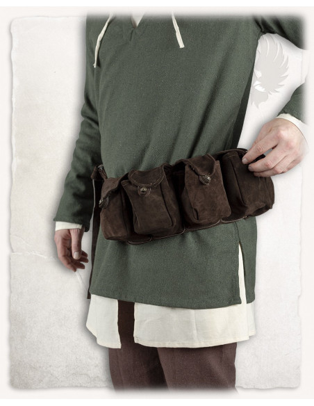 Rickar-Gürtel mit 5 Taschen - Braun