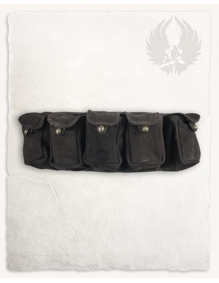 Cinturón Rickar con 5 bolsitas - Marrón