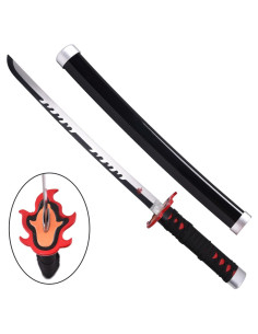 Mini Katana Tanjirou Kamado fuego, hoja en bambú