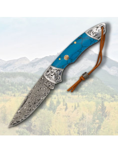 Albainox Damasco mes met blauwe hars