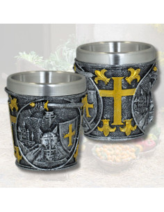 Shotglas i resin, Tempelridder Kriger (6 cm.)