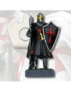 Imán caballero templario negro con lanza (7 cm.)