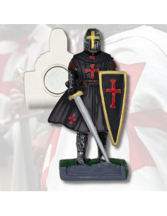 Zwarte ridder-timmerman met zwaard (7 cm.)