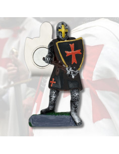 Schwarzer Templer-Ritter mit Streitkolben (7 cm.)