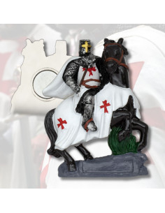 Witte Tempelriddermagnet (7 cm.)