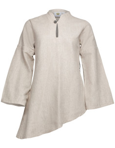 Blusa medieval en lino modelo Galatea, blanco natural