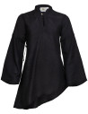 Medievale Bluse aus Leinen, Modell Galatea, Farbe Schwarz