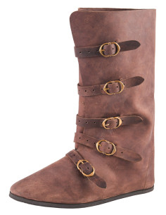 Botas medievales altas con cierre hebilla, marrón 2