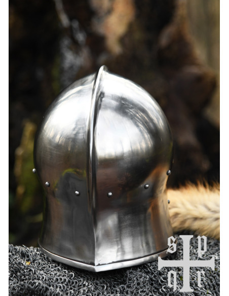 Barbuta medieval apertura en T, 2 mm.