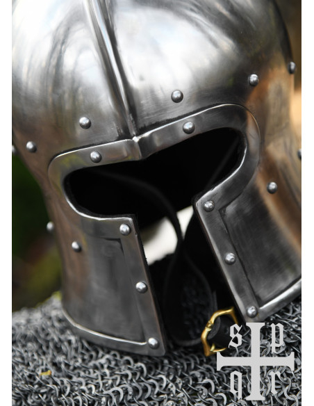 Medievale Barbuta mit T-Öffnung, 2 mm.